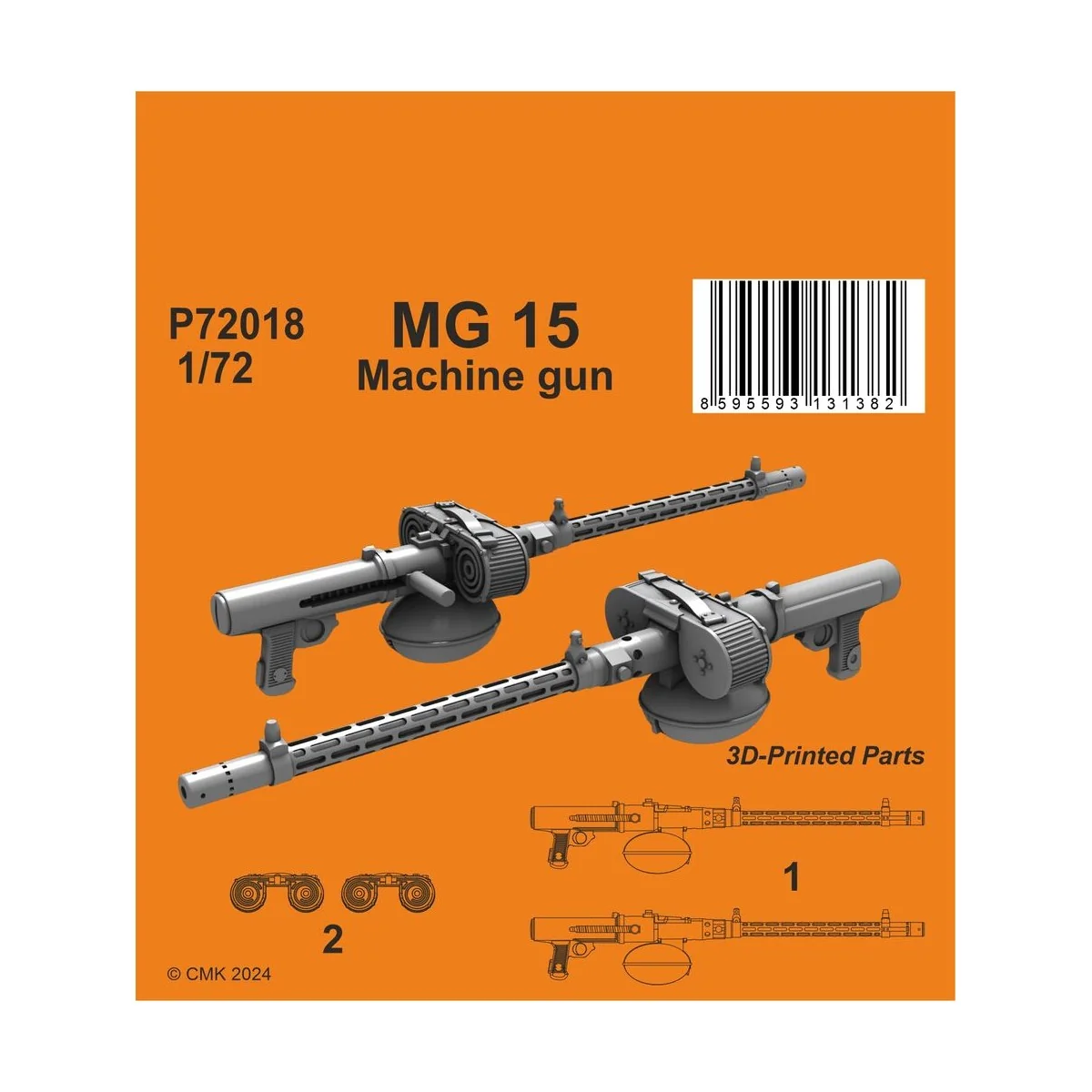 MG 15 German WWII Machine gun (2 pcs) - CMK 129-P72018