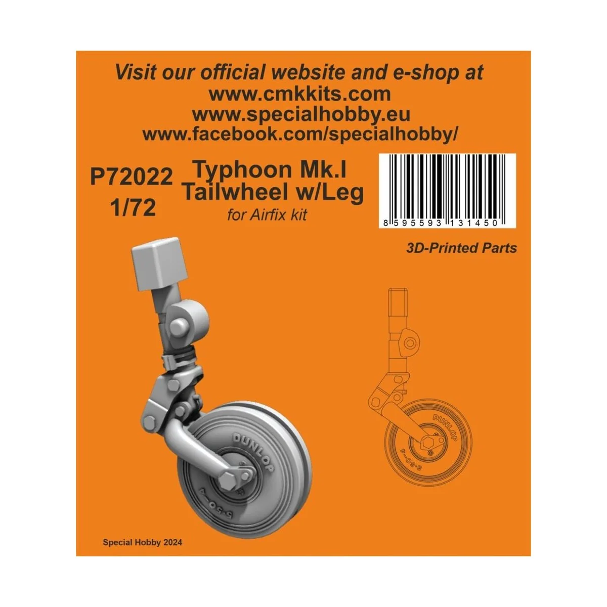 Typhoon Mk.I Tailwheel w/Leg / for Airfix kit, 1/72 - CMK 129-P72022