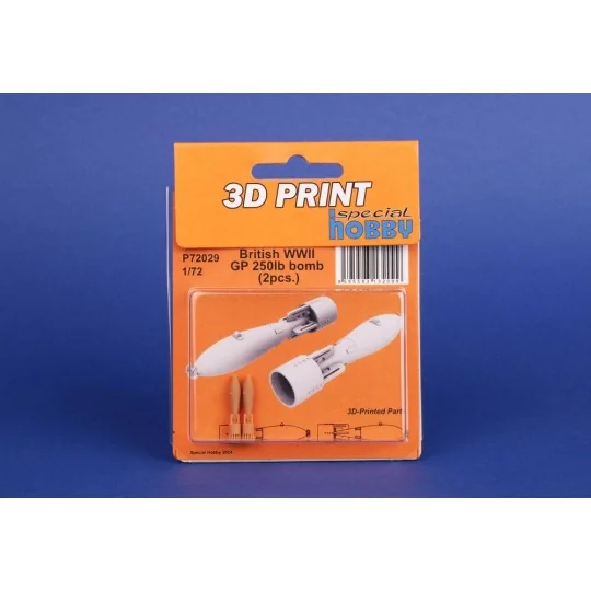 British WWII GP 250lb bomb (2pcs.), 1/72 - CMK 129-P72029