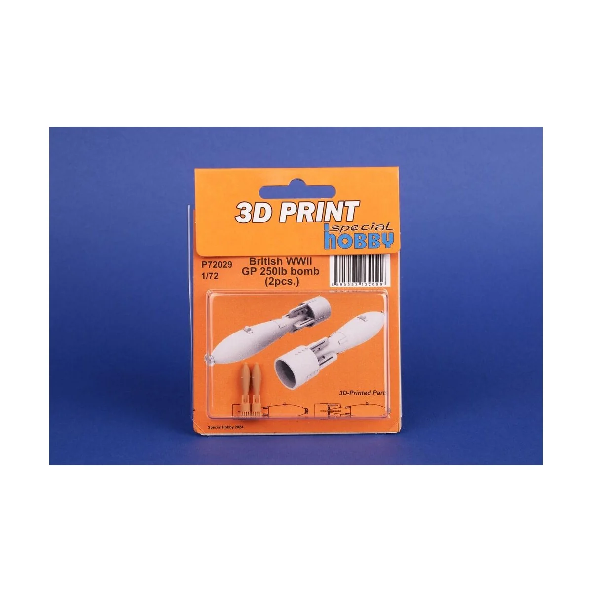 British WWII GP 250lb bomb (2pcs.), 1/72 - CMK 129-P72029