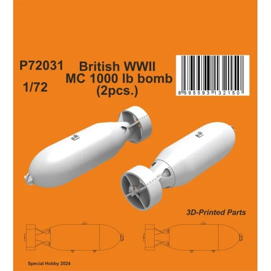 British WWII MC 1000lb bomb Mk.I (2pcs.) - CMK 129-P72031