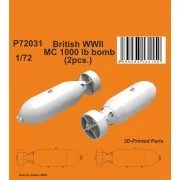 British WWII MC 1000lb bomb Mk.I (2pcs.), 1/72 - CMK 129-P72031