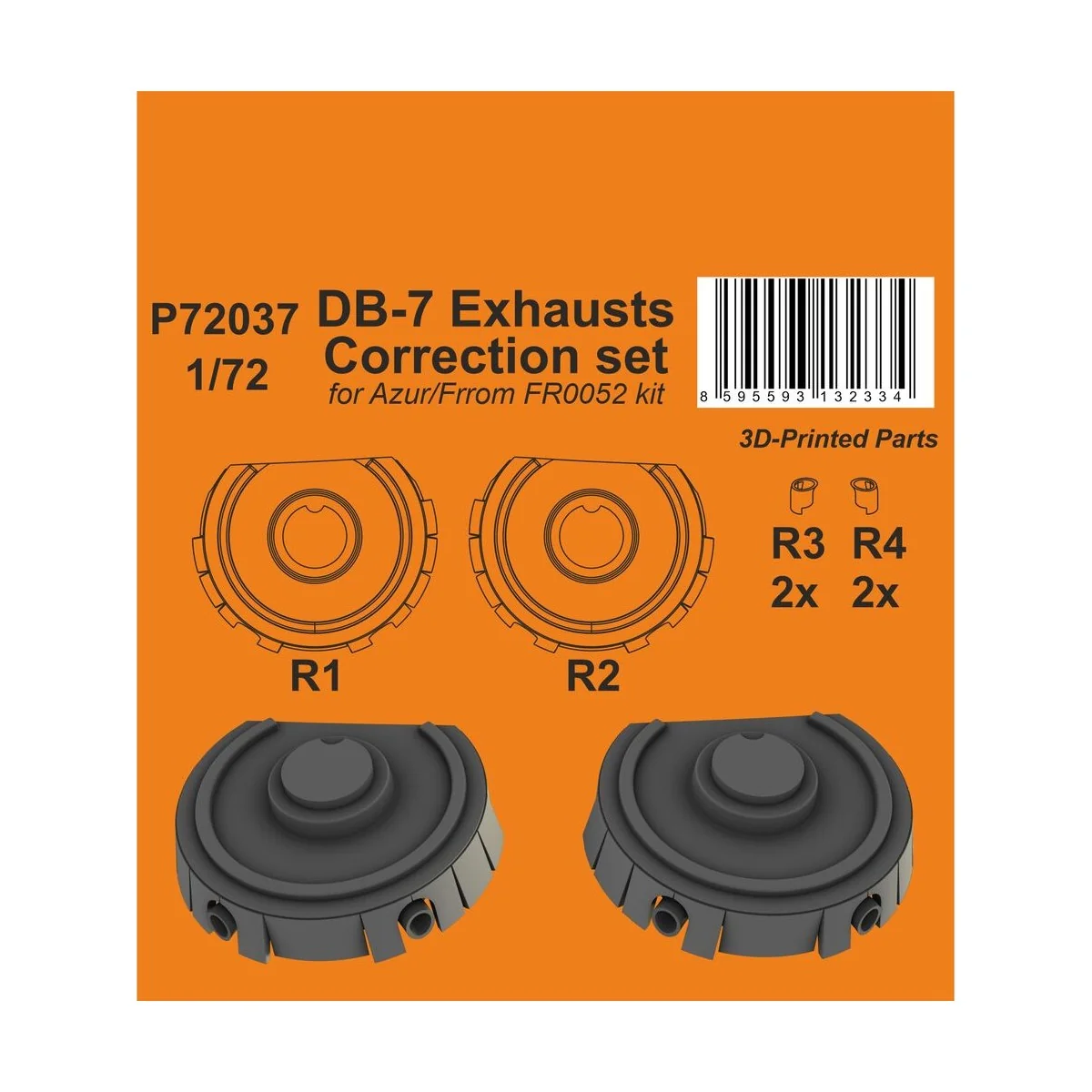 DB-7 Exhausts Correction set / for Azur/Frrom kit - CMK 129-P72037