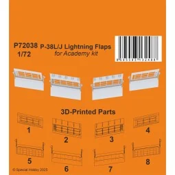 P-38L/J Lightning Flaps 1/72 / for Academy kit, 1/72 - CMK 129-P72038