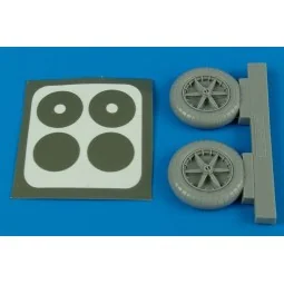 Bf 109E wheels Für Eduard Bausatz, 1/32 - Aires 2090