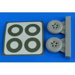 Spitfire Mk.IX wheels (5-spoke) & paint masks f.Tamiya, 1/32 - Aire...