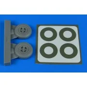 Spitfire Mk.IX wheels (4-spoke) & paint masks for Tamiya - Aires 2241
