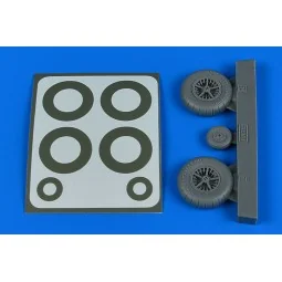 Bf 108 wheels & paint masks - late for Eduard - Aires 2244