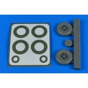 Bf 108 wheels & paint masks - late for Eduard, 1/32 - Aires 2244