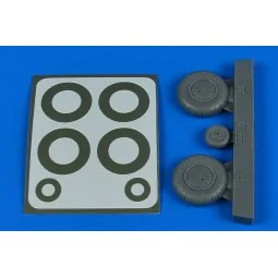 Bf 108 wheels & paint masks - early for Eduard - Aires 2245