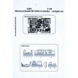 Messerschmitt Bf 109G-6 cockpit set Early version, 1/48 - Aires 4284