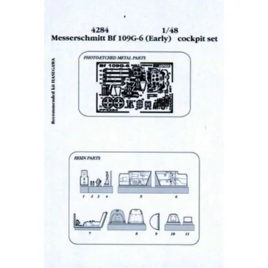 Messerschmitt Bf 109G-6 cockpit set Early version, 1/48 - Aires 4284