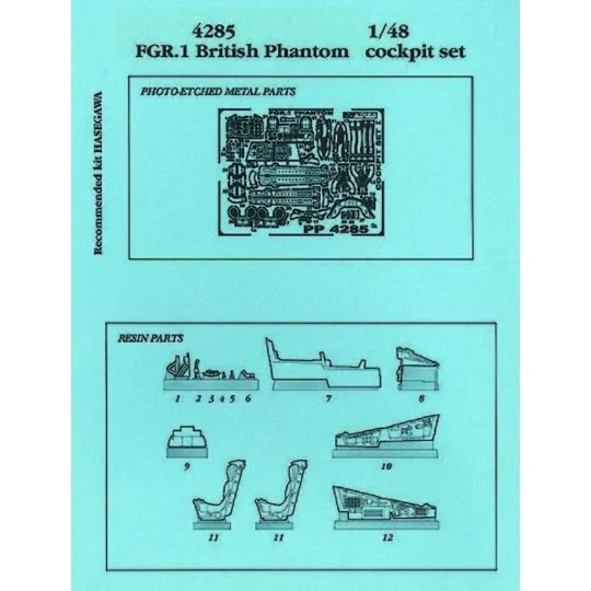 British Phantom FGR.1 Cockpit Set für Hasegawa Bausatz, 1/48 - Aire...