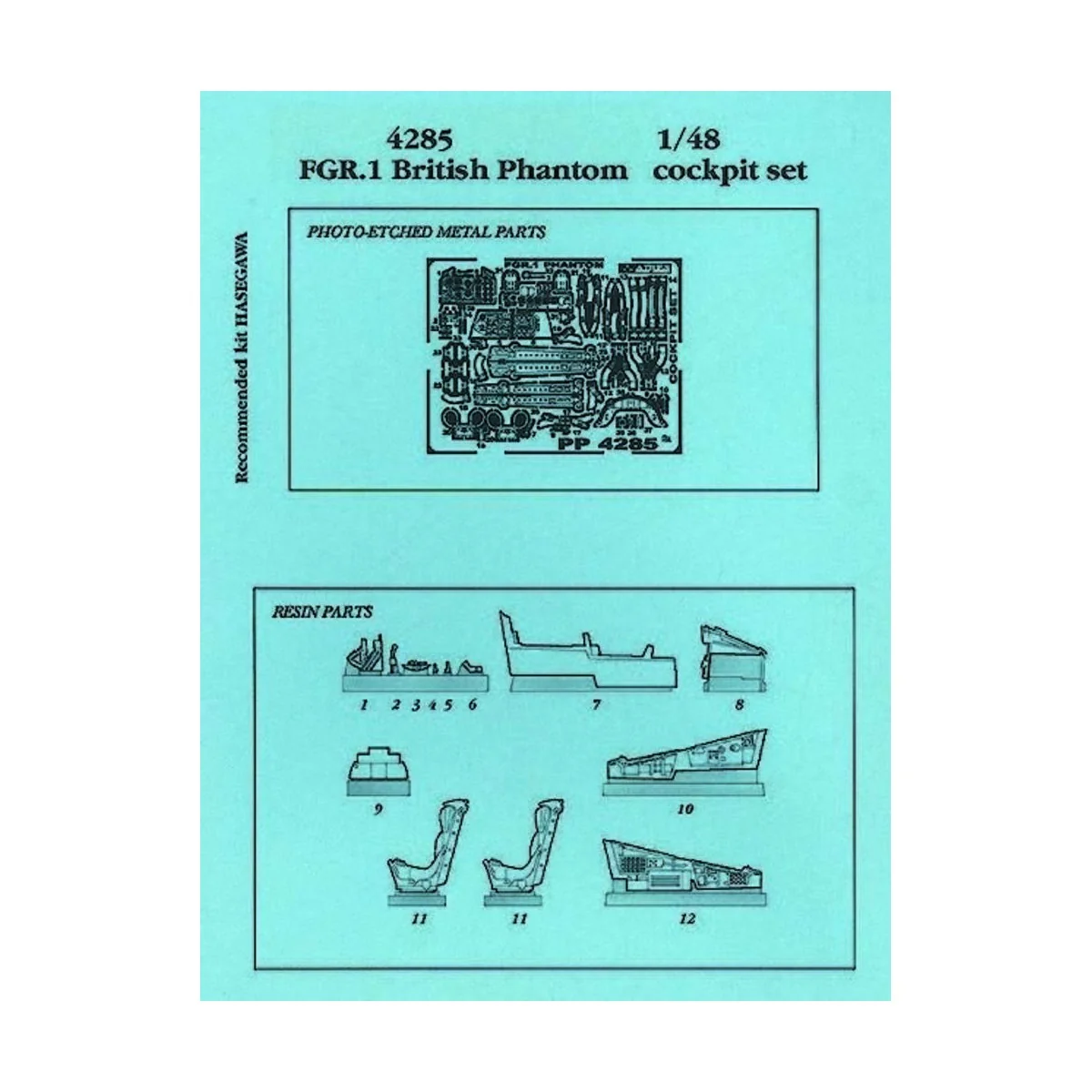 British Phantom FGR.1 Cockpit Set für Hasegawa Bausatz - Aires 4285