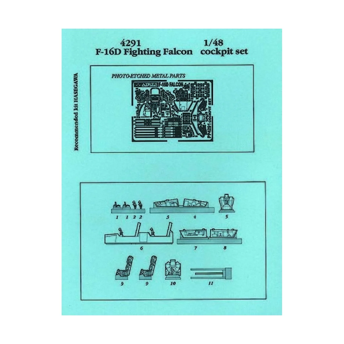 F-16D Fighting Falcon Cockpit Set, 1/48 - Aires 4291