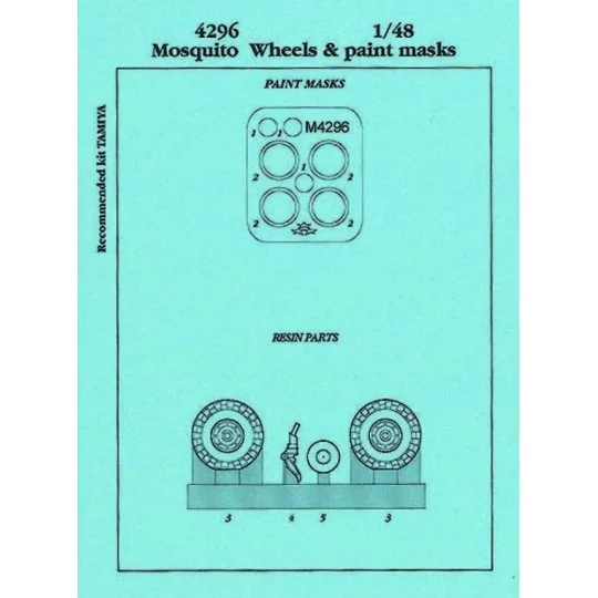 Mosquito wheels & paint masks for Tamiya Räder für Tamiya Bausatz -...