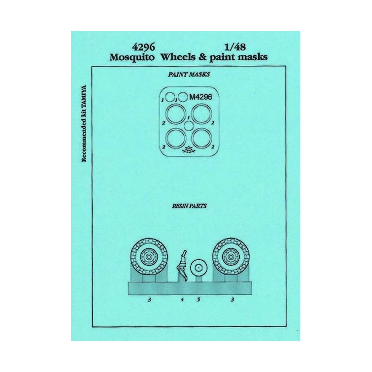 Mosquito wheels & paint masks for Tamiya Räder für Tamiya Bausatz, ...