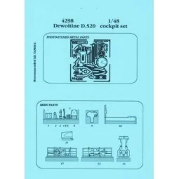 Dewoitine D.520 Cockpit Set für Tamiya Bausatz, 1/48 - Aires 4298
