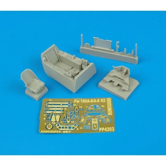 Fw 190 A-8/A-8 R2 cockpit set Für Tamiya-Bausatz, 1/48 - Aires 4303