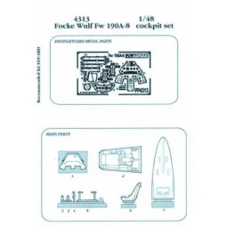 FW 190A-8 cockpit set Für Eduard-Bausatz - Aires 4313
