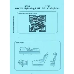 Lightning F Mk. 2/6 Cockpit Set für Airfix Bausatz - Aires 4320