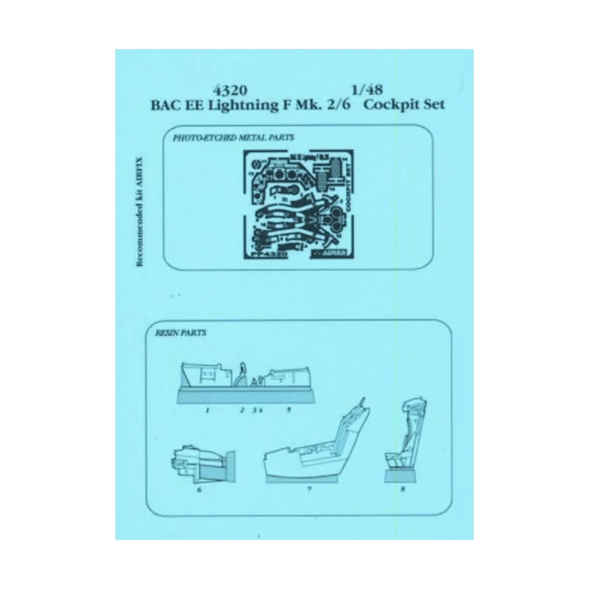 Lightning F Mk. 2/6 Cockpit Set für Airfix Bausatz - Aires 4320
