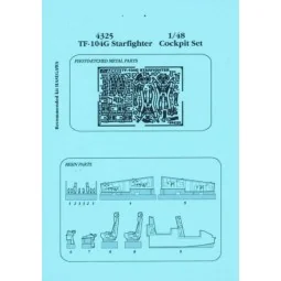 TF-104G Cockpit Set für Hasegawa-Bausatz, 1/48 - Aires 4325