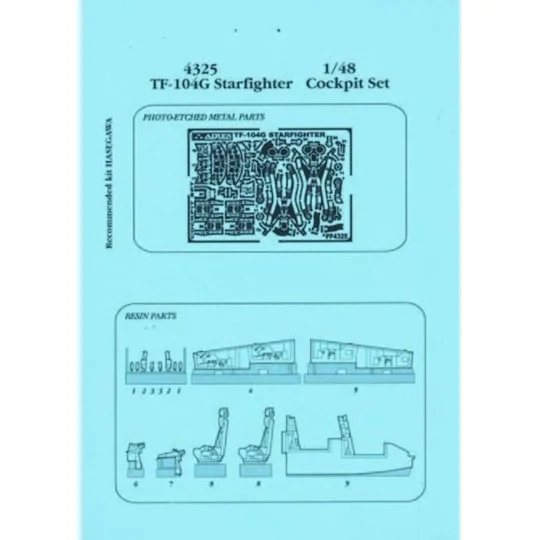 TF-104G Cockpit Set für Hasegawa-Bausatz - Aires 4325
