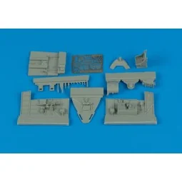 F6F-3 Hellcat Cockpit Set für Eduard Bausatz, 1/48 - Aires 4356