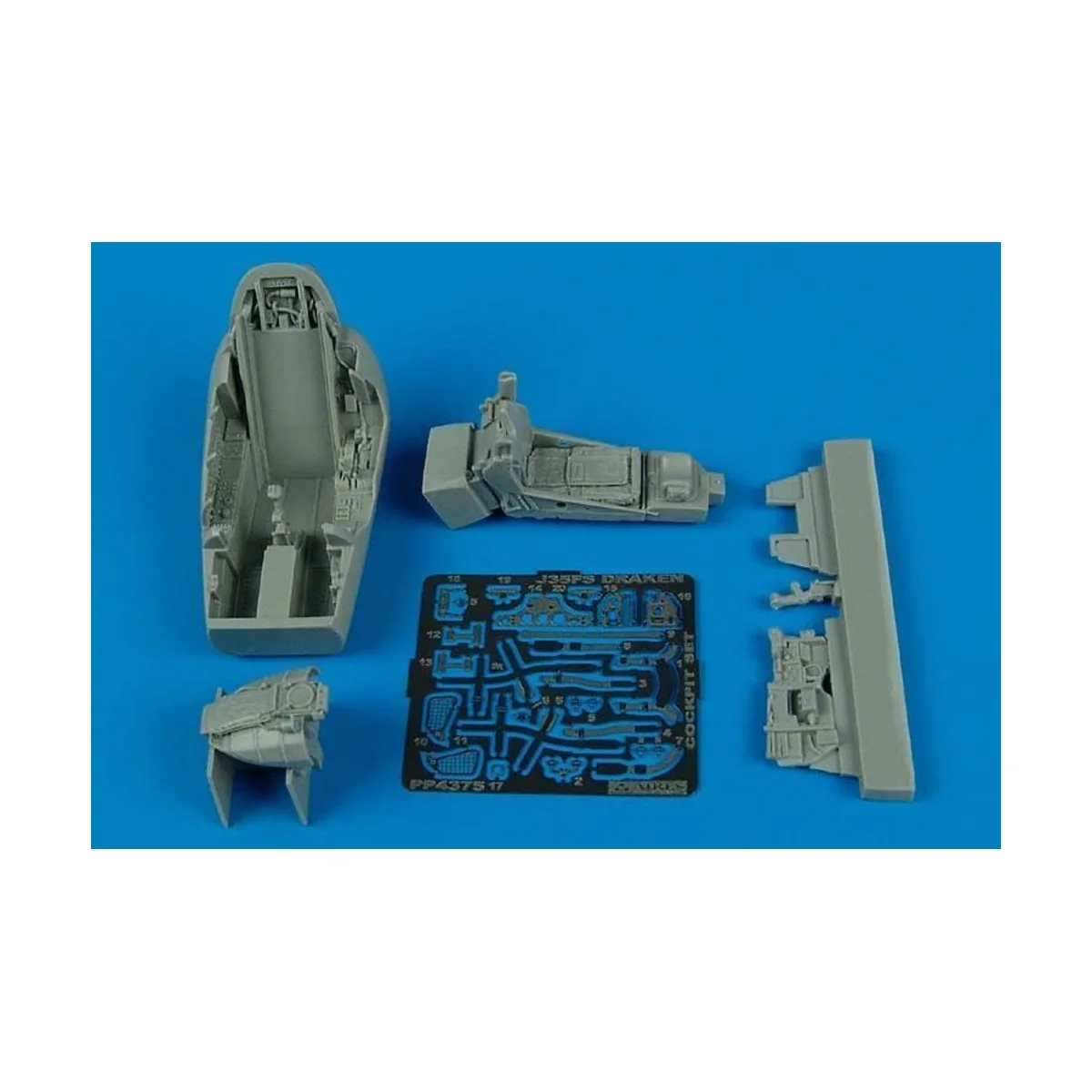 J35FS Draken cockpit set für Hasegawa Bausatz, 1/48 - Aires 4375 J35FS Draken cockpit set für Hasegawa Bausatz, 1/48 - Aires 4375