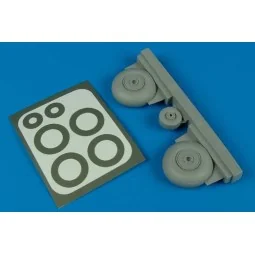 C-47 Dakota wheels & paint masks (TRU), 1/48 - Aires 4446