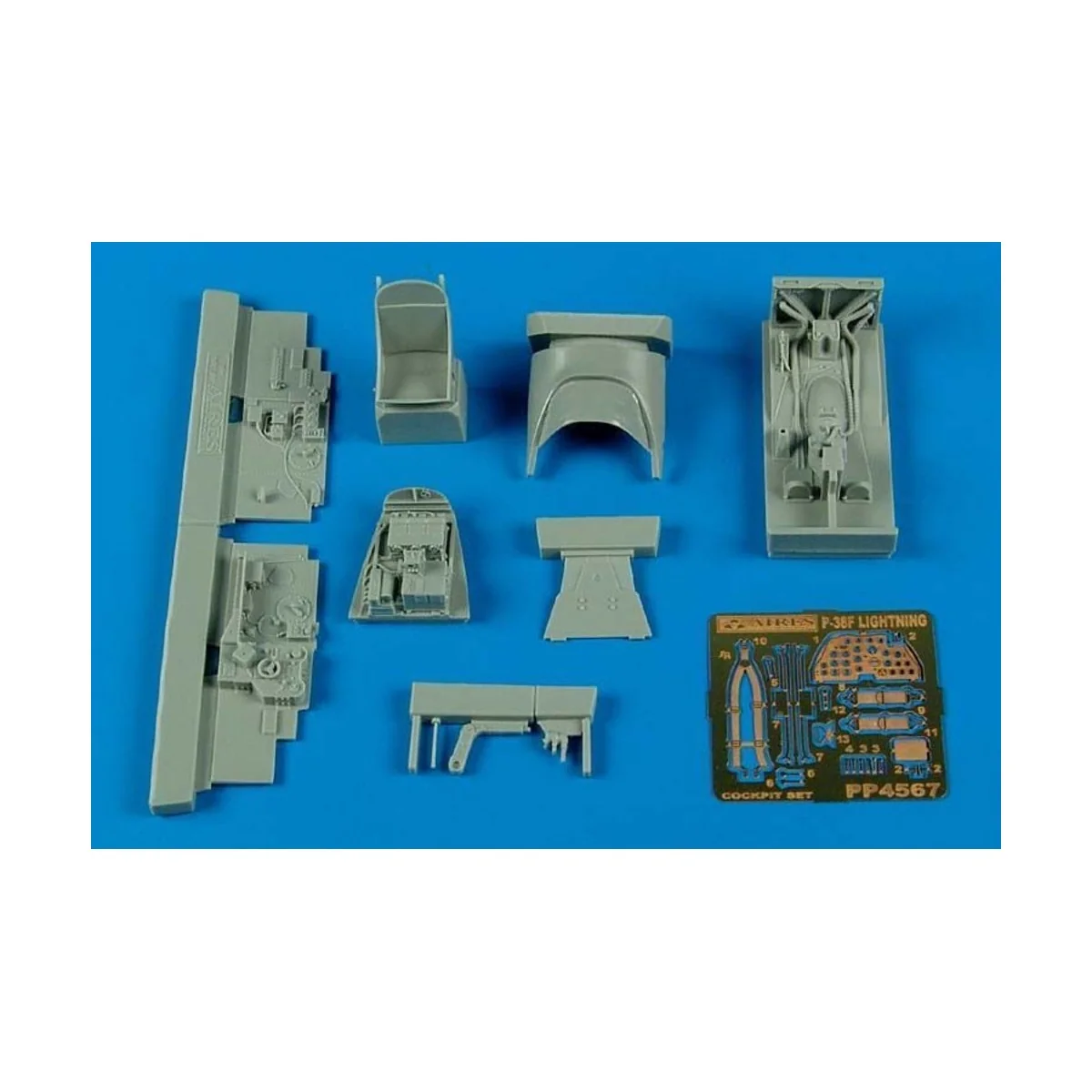 P-38F Lightning cockpit set f.Academy, 1/48 - Aires 4567 P-38F Lightning cockpit set f.Academy, 1/48 - Aires 4567