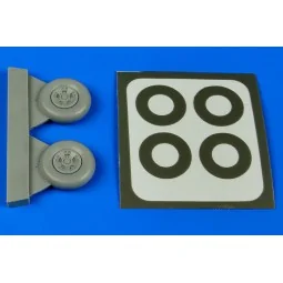 Spitfire Mk.V five spokes wheels&paint m, 1/48 - Aires 4637