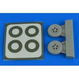 Spitfire Mk.I wheels (5-Spoke) & paint masks f. Tamiya, 1/48 - Aire...