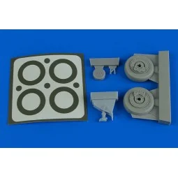 A-1J Skyraider wheels & paint masks for Tamiya - Aires 4788