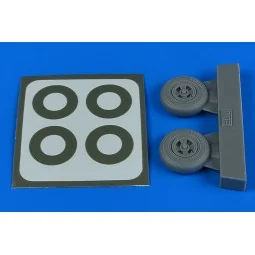 Spitfire Mk.IX wheels (4-spoke) & paint masks for Eduard, 1/48 - Ai...