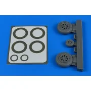J-29 Tunnan wheels & paint masks, 1/48 - Aires 4822 J-29 Tunnan wheels & paint masks, 1/48 - Aires 4822