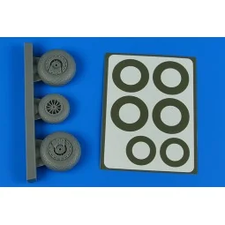 B-26K Invader wheels & paint masks - late - Diamond Pattern - Aires...