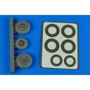 B-26K Invader wheels & paint masks - late - Diamond Pattern, 1/48 -...