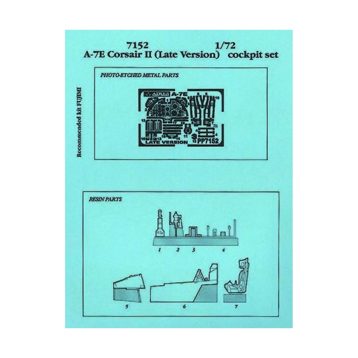 A-7E Corsair II Cockpit Set Späte Version für Fujimi Bausatz, 1/72 ... A-7E Corsair II Cockpit Set Späte Version für Fujimi Bausatz, 1/72 ...