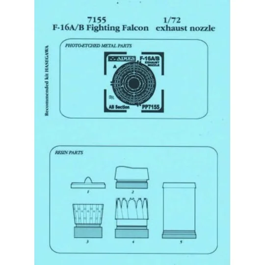 F-16A, B Schubdüsen für Hasegawa Bausatz - Aires 7155