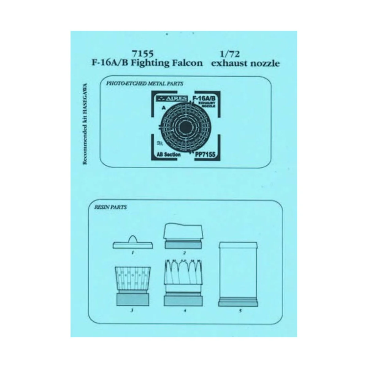F-16A, B Schubdüsen für Hasegawa Bausatz - Aires 7155