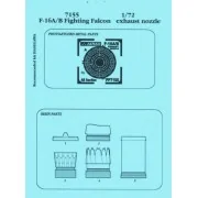 F-16A, B Schubdüsen für Hasegawa Bausatz - Aires 7155