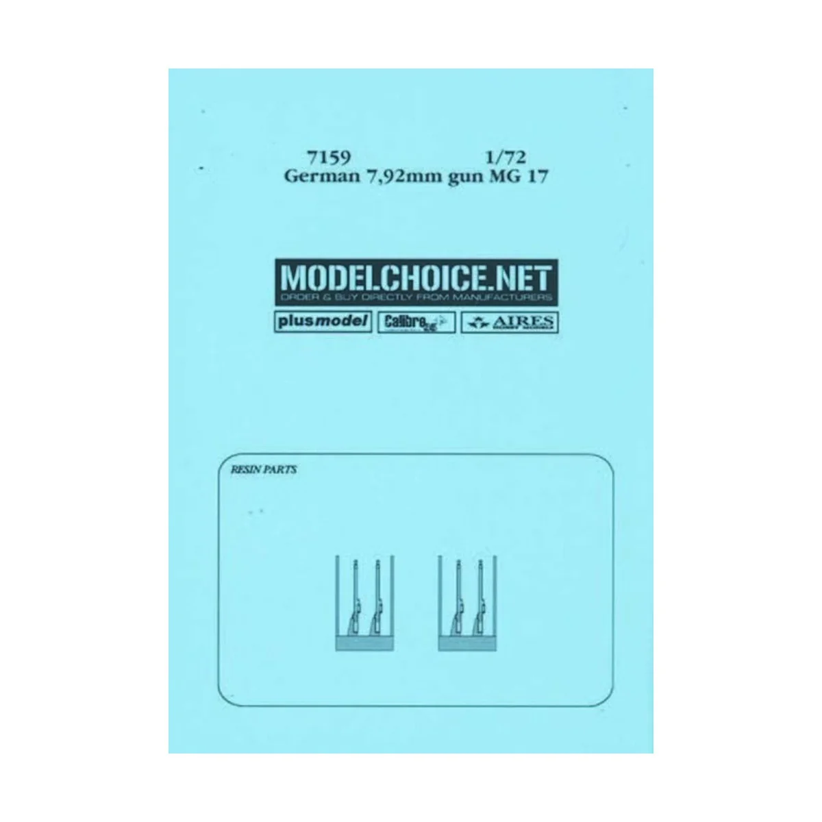 German 7, 92mm gun MG 17, 1/72 - Aires 7159