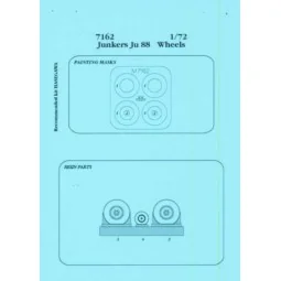 Junkers Ju 88 Räder und Maskierfolie für Hasegawa-Bausatz, 1/72 - A...