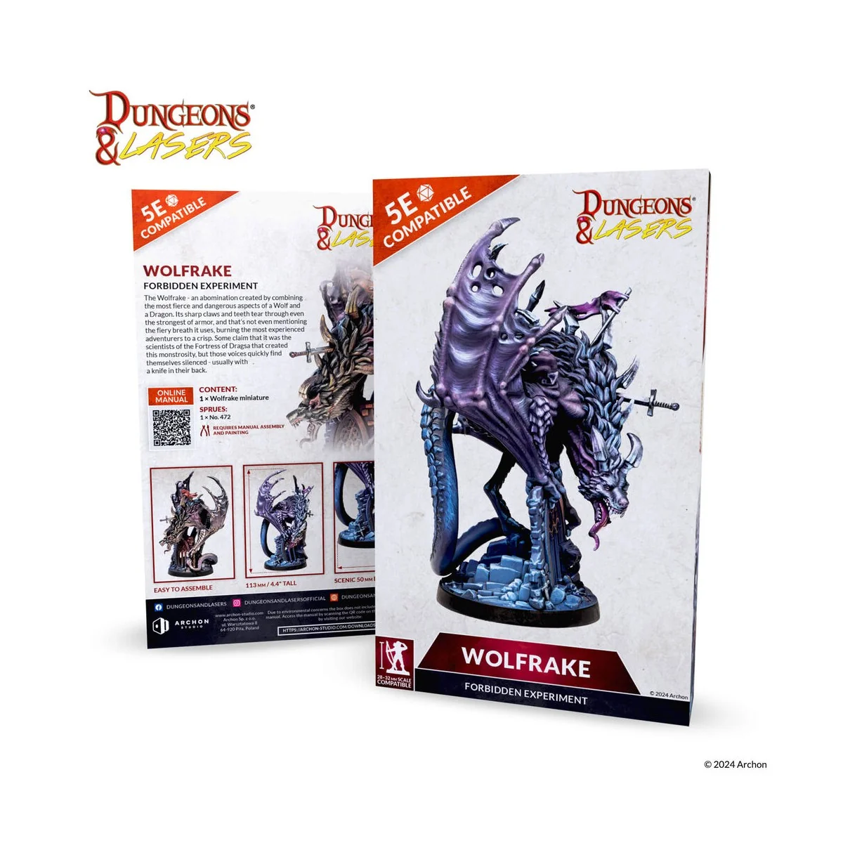 Dungeons & Lasers Miniatures: DEUSLAIR: WOLFRAKE - Archon Studio DN...