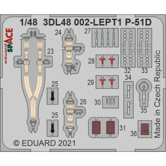 P-51D-5 SPACE 1/48 for ZVEZDA - Eduard Accessories 3DL48002