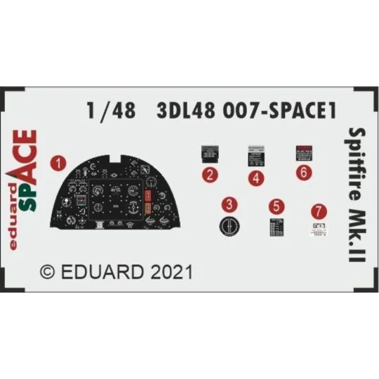 Spitfire Mk.II SPACE 1/48 for EDUARD, 1/48 - Eduard Accessories 3DL...