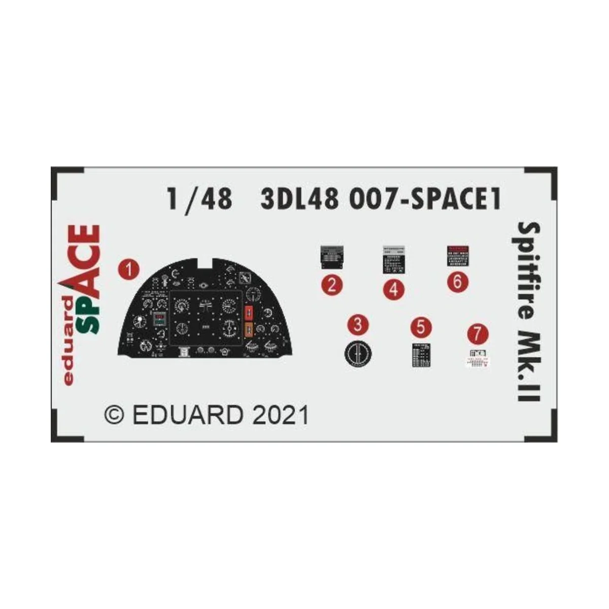 Spitfire Mk.II SPACE 1/48 for EDUARD, 1/48 - Eduard Accessories 3DL...