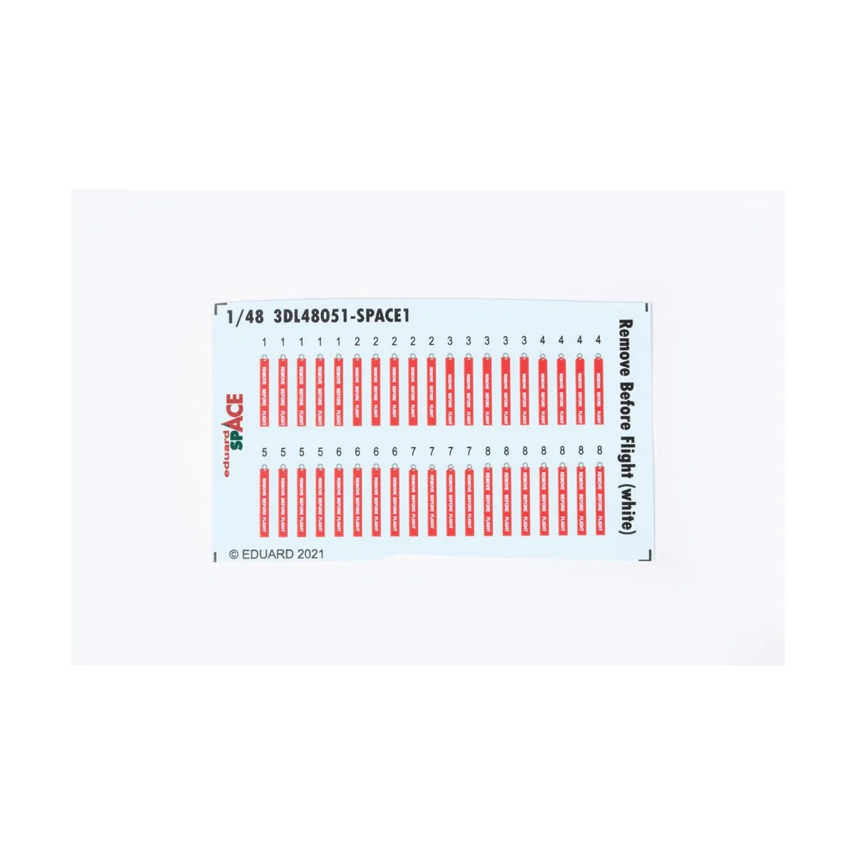 Remove Before Flight (white) SPACE, 1/48 - Eduard Accessories 3DL48051 Remove Before Flight (white) SPACE, 1/48 - Eduard Accessories 3DL48051